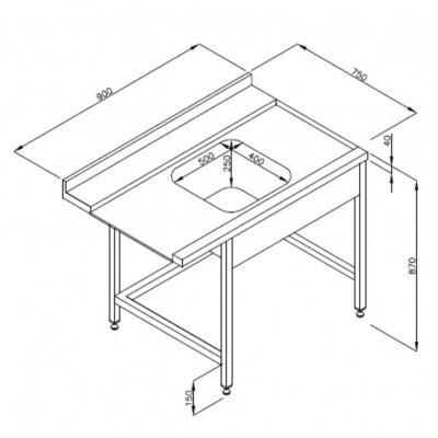 Стол входной для посудомоечной машины